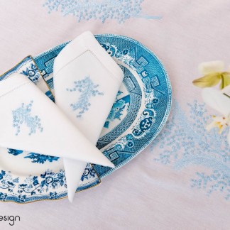 Napkin set (6 pieces) - Mimosa flower embroidery